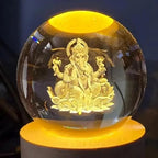 Ganesh Ji 3D Crystal Ball LED Night Lamp