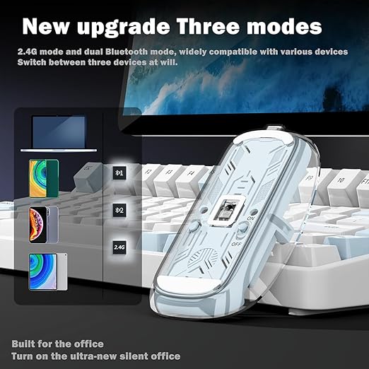 Transparent Wireless Bluetooth Rechargeable Mouse