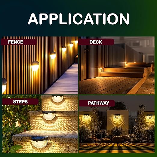 Solar LED Fence Lights – Pack of 4