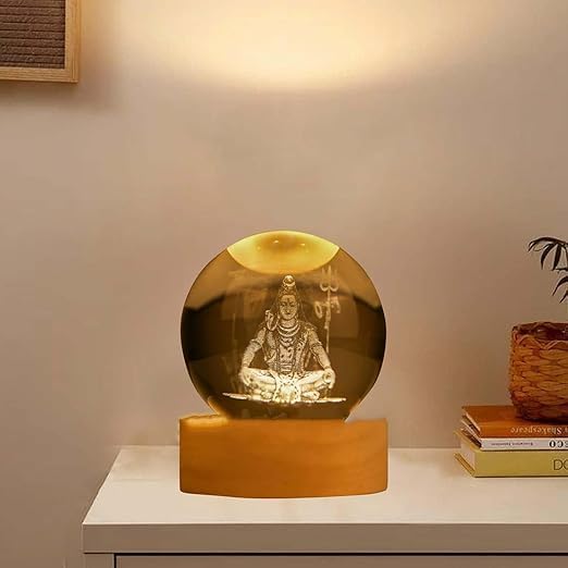 Shiv Ji 3D Crystal Ball LED Night Lamp