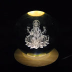 Ganesh Ji 3D Crystal Ball LED Night Lamp