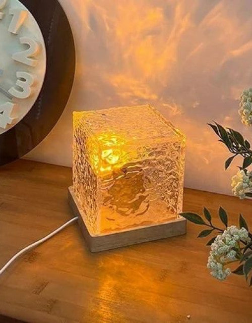 Rotating Water Ripple Aura Night Light Lamp